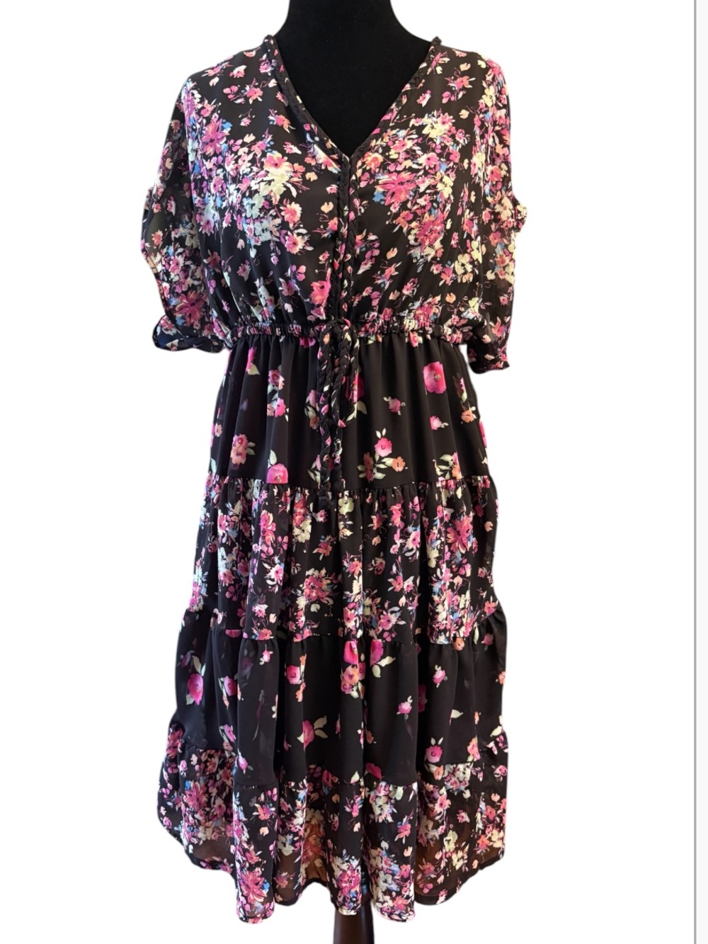 Torrid black floral dress size 1X